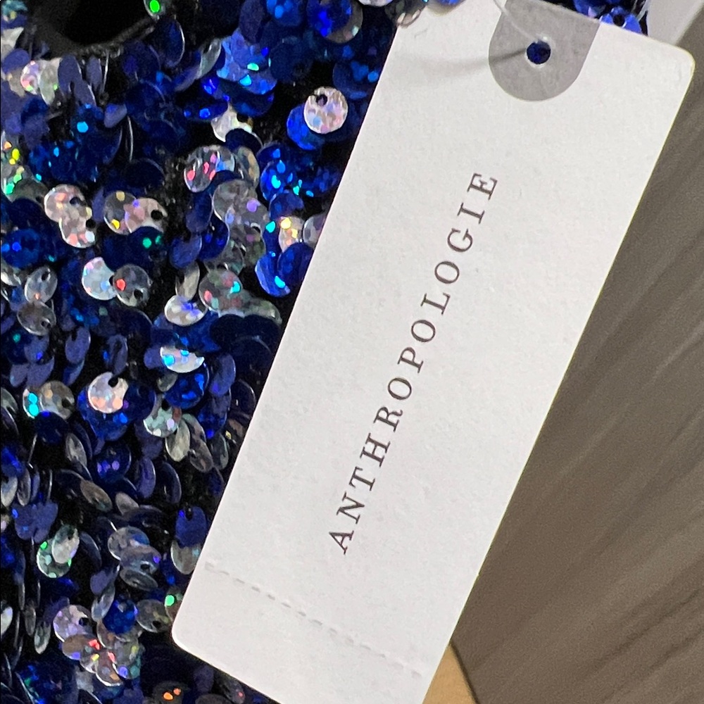 NWT ANTHROPOLOGIE Paillette sequins silver blue - Picture 13 of 15